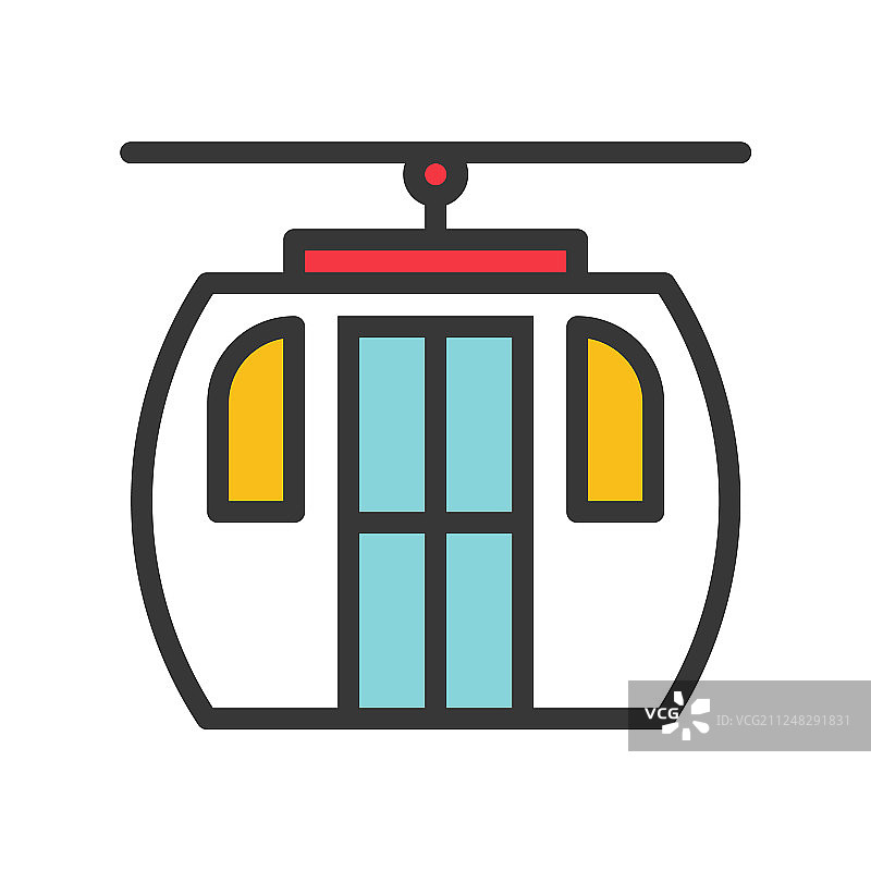 圣诞节主题缆车填充样式图标图片素材