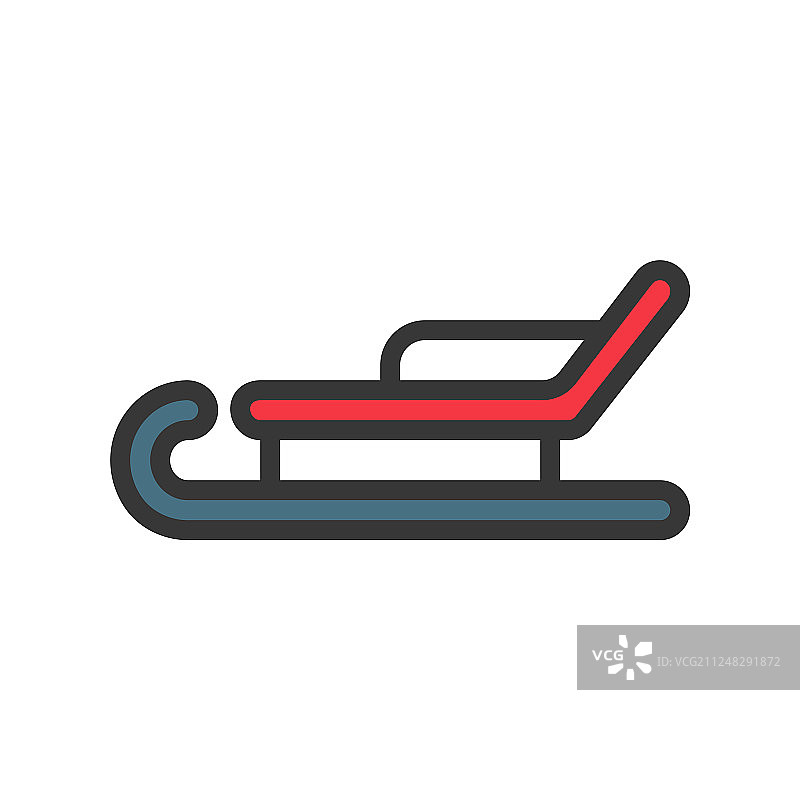 圣诞节雪橇填充样式图标图片素材