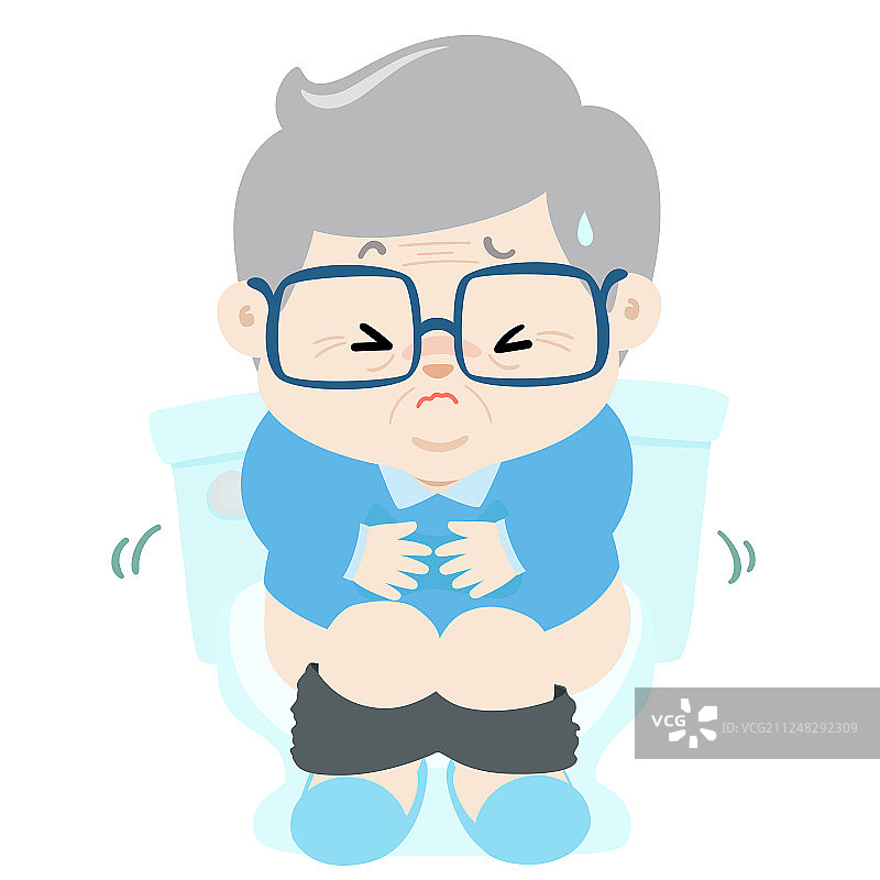 爷爷腹泻卡通形象图片素材