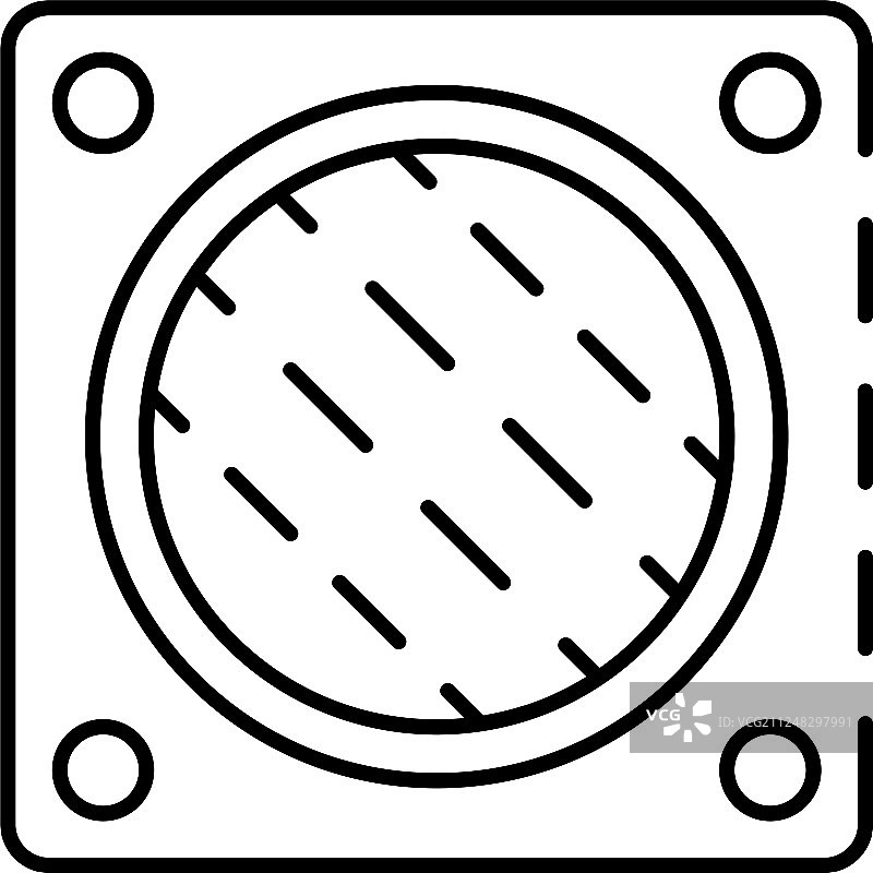 墙壁风扇孔轮廓图标图片素材