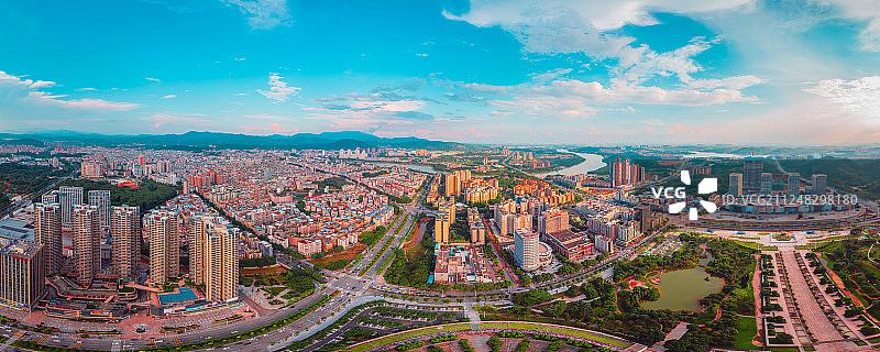 广州增城风景线全景航拍图片素材