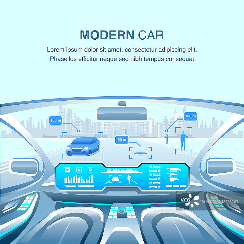 现代无人驾驶汽车景观图片素材