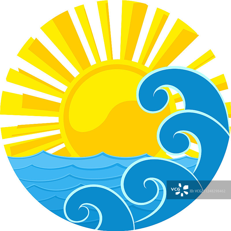 太阳和海洋标志图片素材
