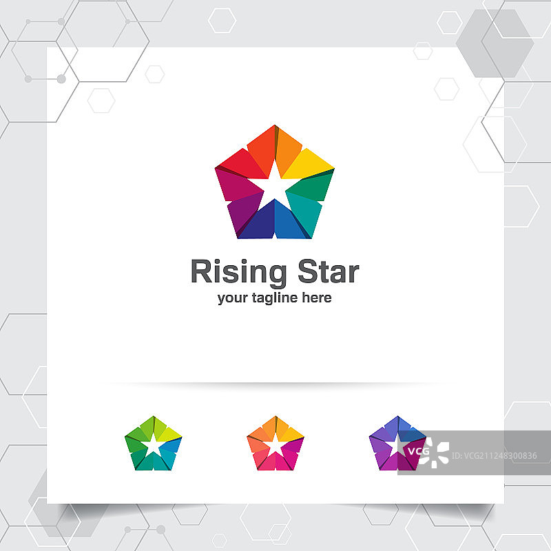 星星连接循环标志设计理念图片素材