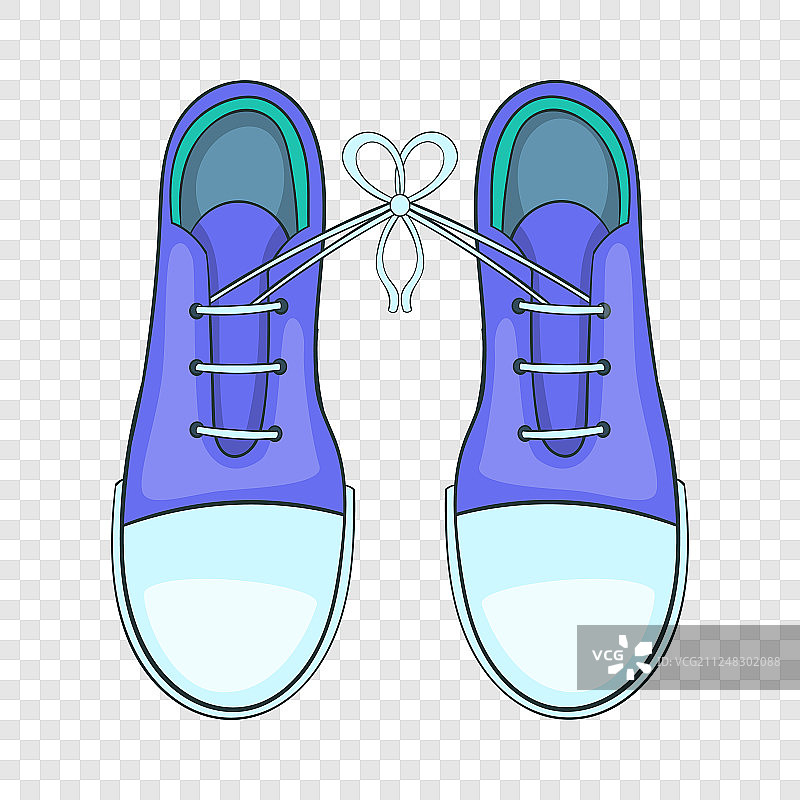 系鞋带玩笑图标卡通风格图片素材