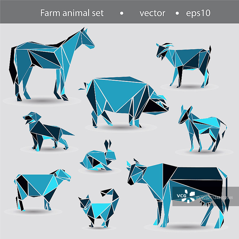 农场宠物：马、牛、驴图片素材