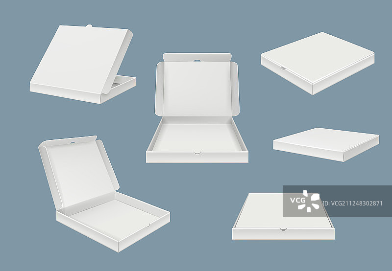 披萨包装盒样机快餐外卖纸板图片素材