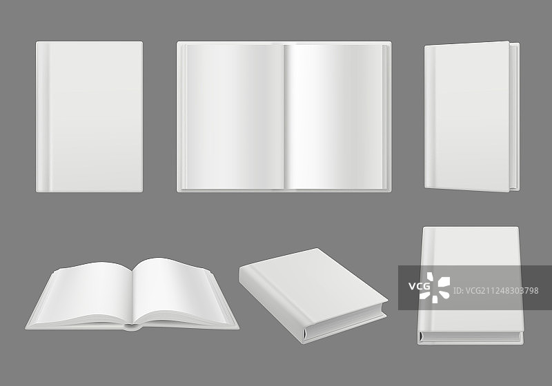 白色3D书籍封面模板图片素材