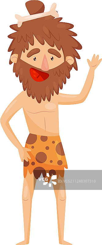 有趣的石器时代史前穴居人图片素材