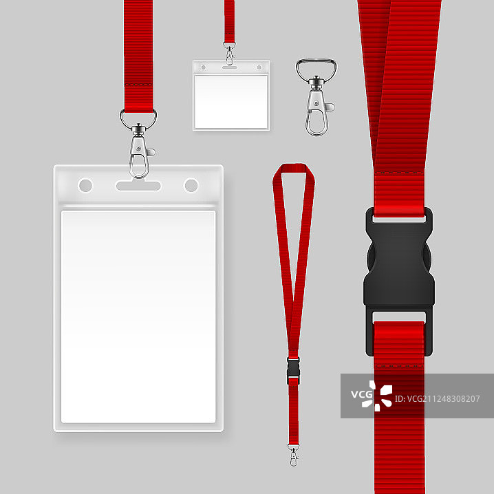 带红色挂绳的徽章图片素材