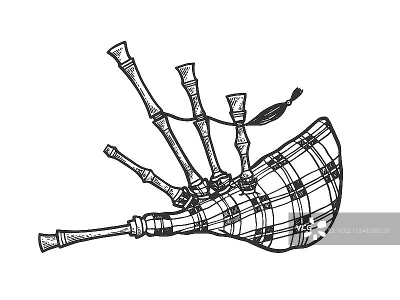 风笛素描雕刻图片素材