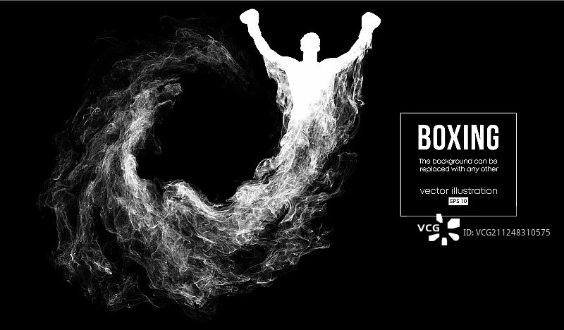 拳击手剪影抽象设计图片素材