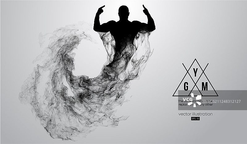 健美运动员抽象剪影健身标志图片素材