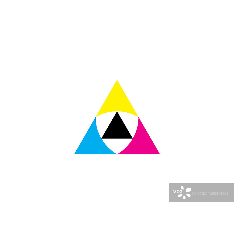 CMYK打印logo三角形几何图标元素图片素材