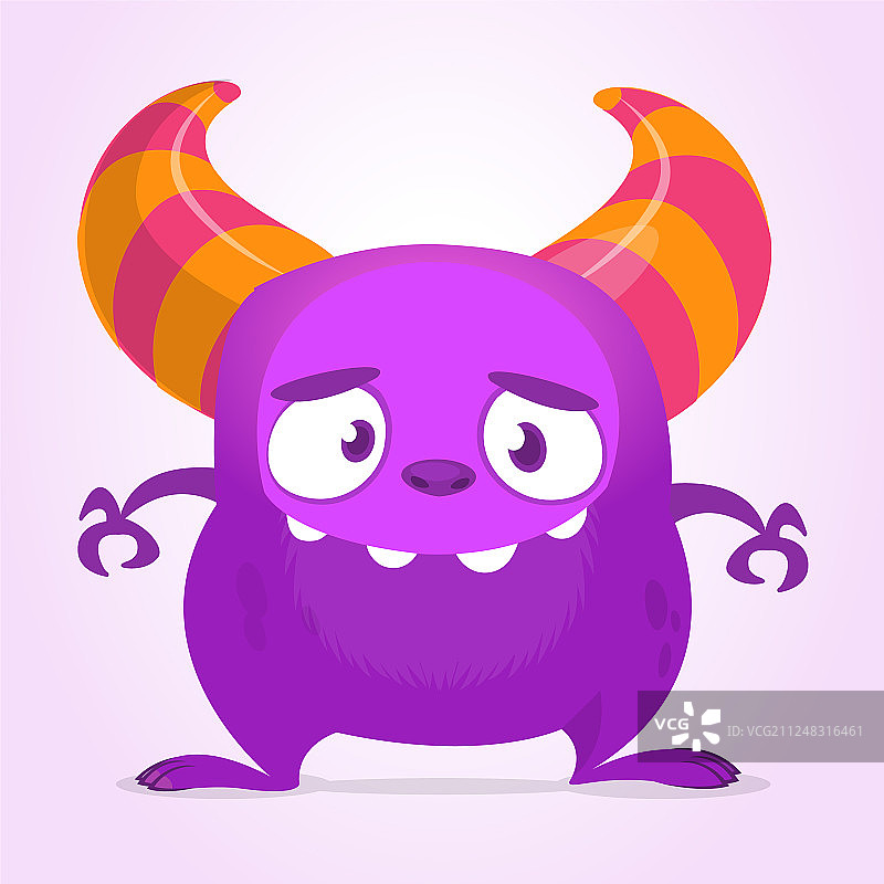 长着大嘴巴的趣味卡通怪物图片素材