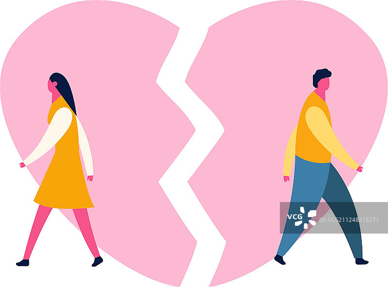 心碎的悲伤男女图片素材