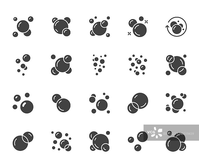 肥皂泡泡沫气泡扁平字形图标图片素材