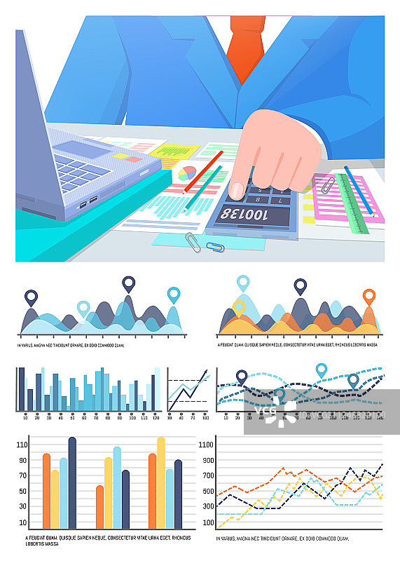 信息图与商业数据统计男人图片素材