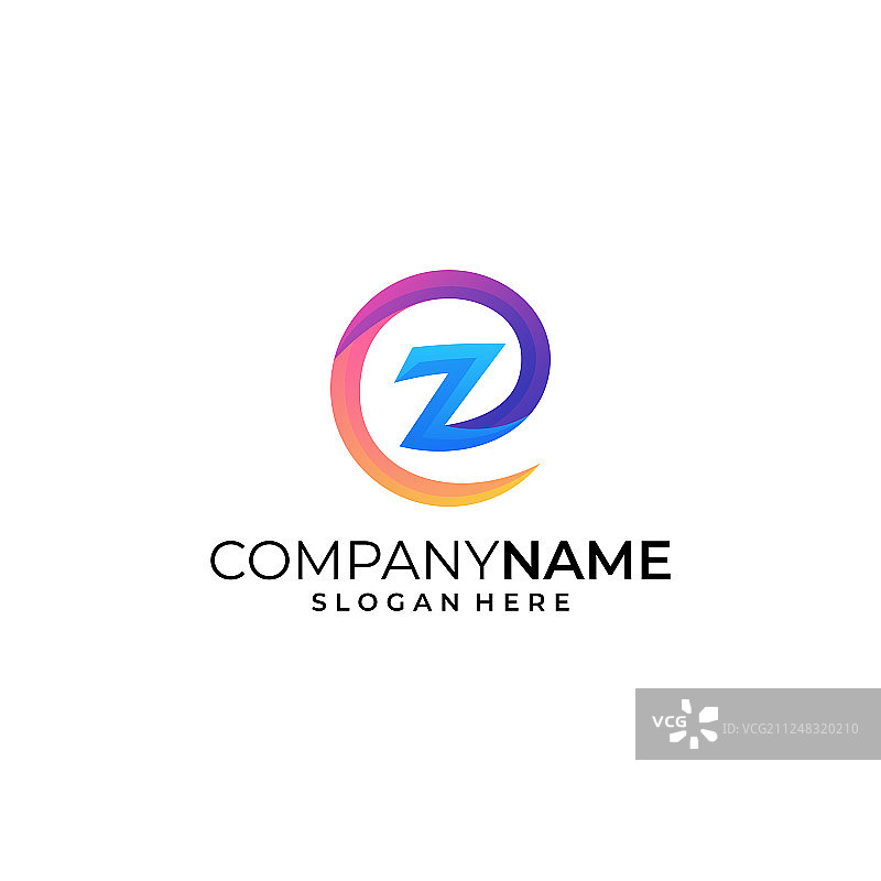 彩色字母E概念模板图片素材