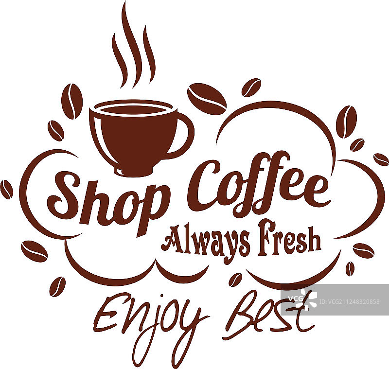 咖啡店咖啡杯或咖啡豆图标图片素材