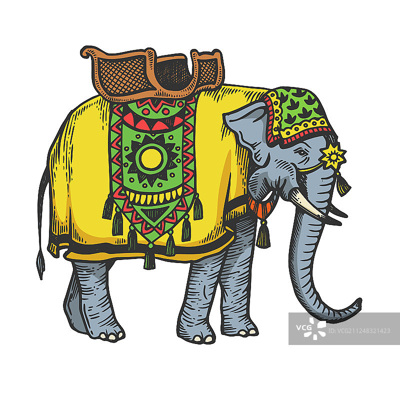 印度象素描雕刻图片素材