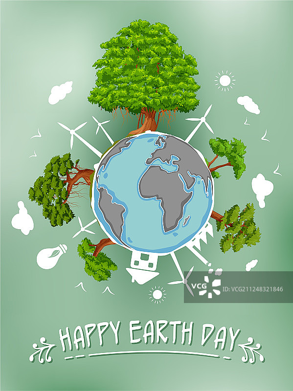 安全绿色地球的地球日概念图片素材