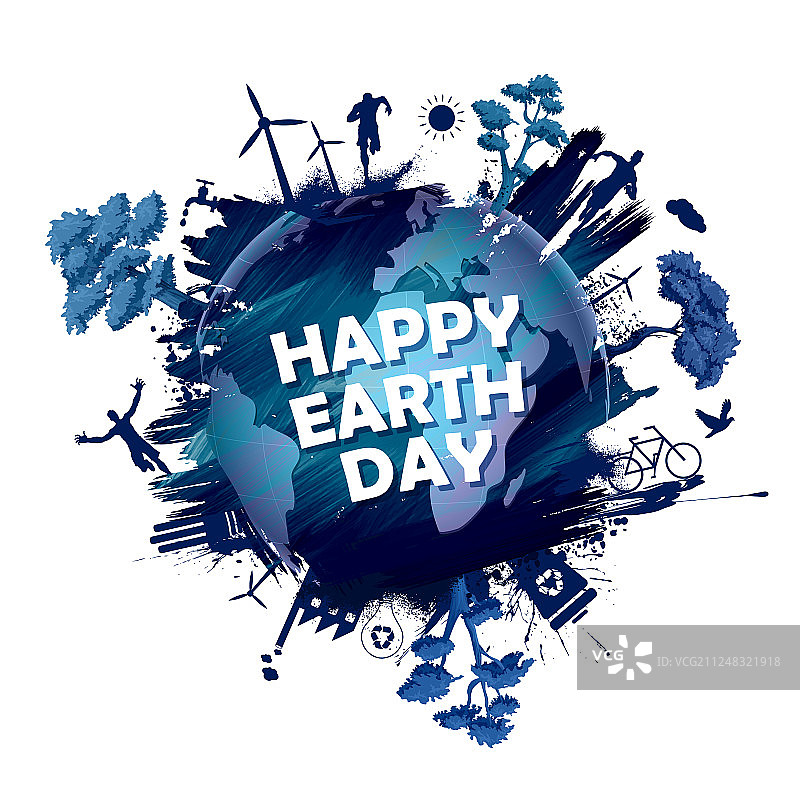 安全绿色地球的地球日概念图片素材