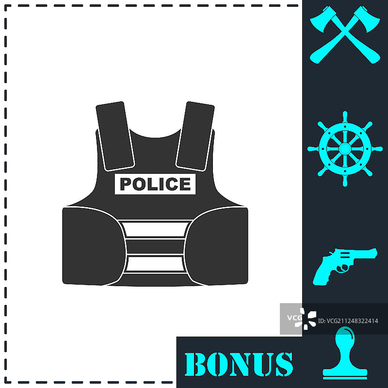 防弹背心身体盔甲套装图标图片素材