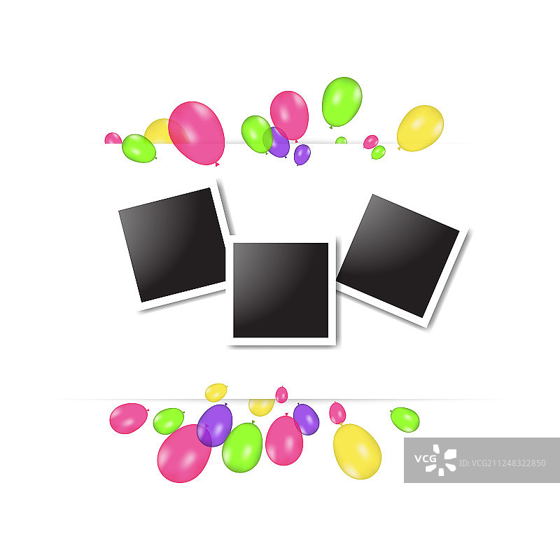 彩色照片拼贴边框图片素材