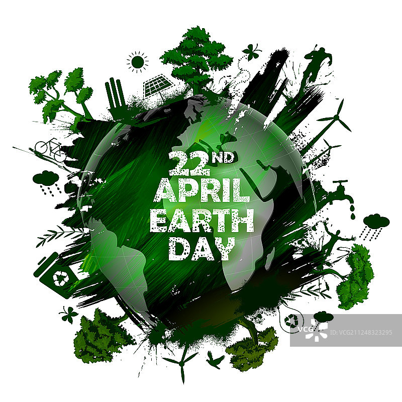 安全绿色地球的地球日概念图片素材