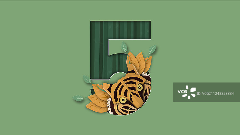 国际老虎日面部数字图片素材