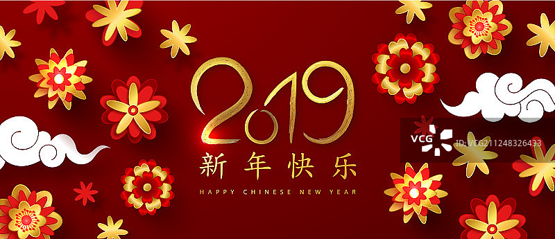 2019中国猪年剪纸图片素材