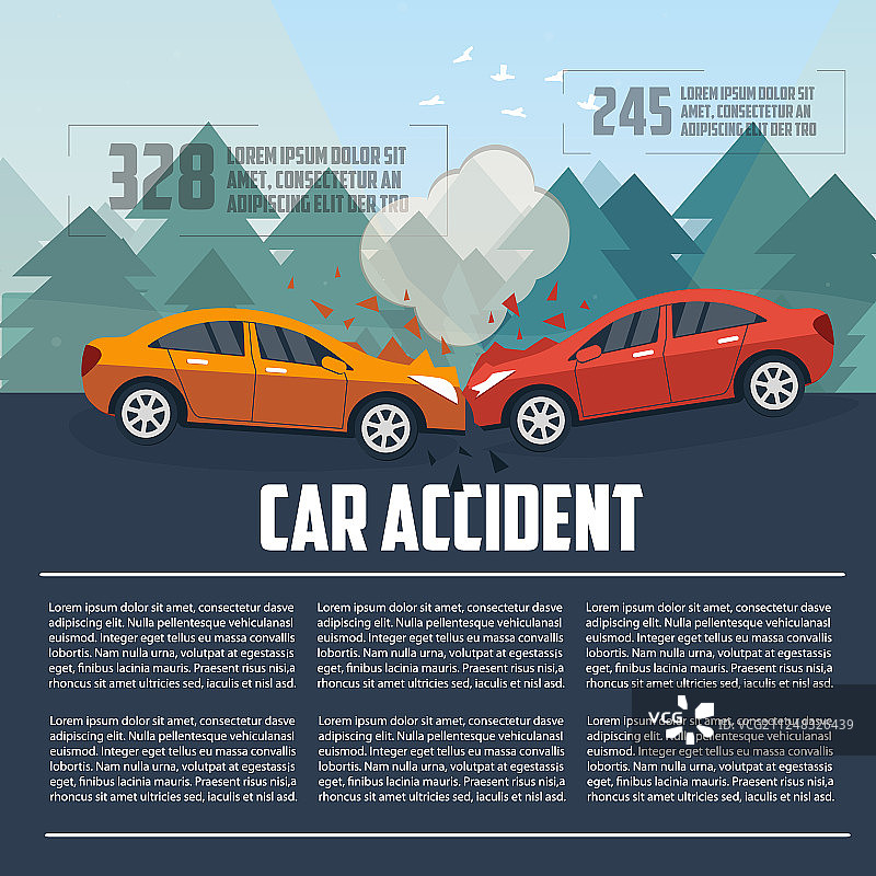 交通事故信息图图片素材