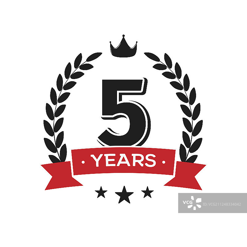 五周年复古logo模板图片素材