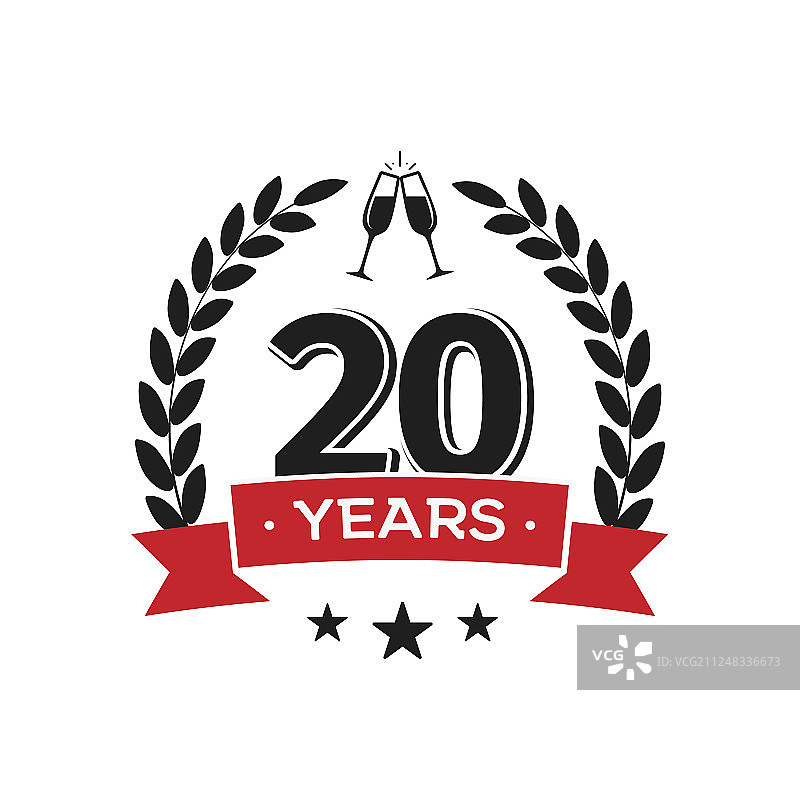 20周年复古logo模板图片素材