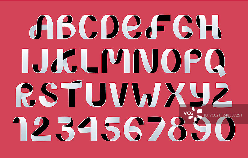 黑白纸折叠字母图片素材