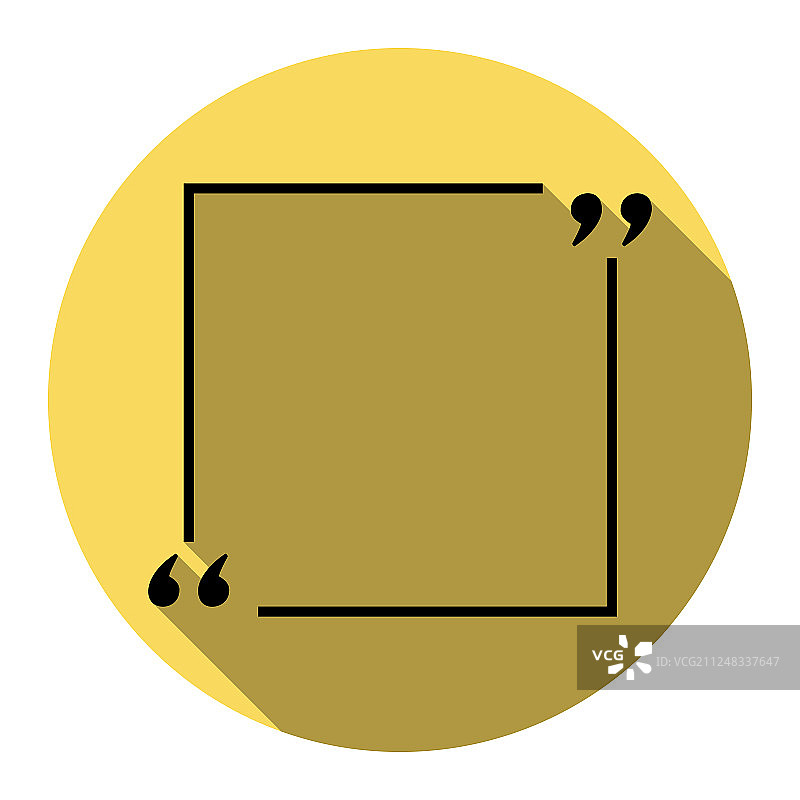 黑色扁平风格的文字引用标志图片素材