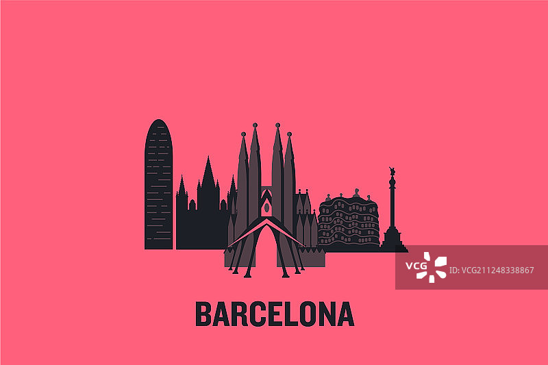 巴塞罗那主要建筑图片素材