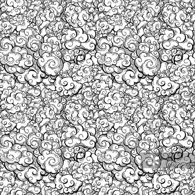 彩色祥云无缝图案图片素材