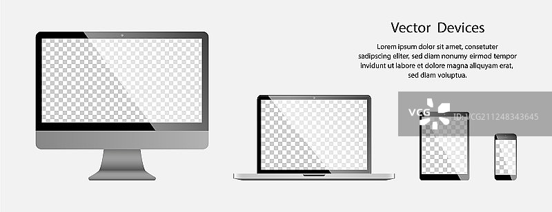 逼真的电子产品电脑显示器图片素材