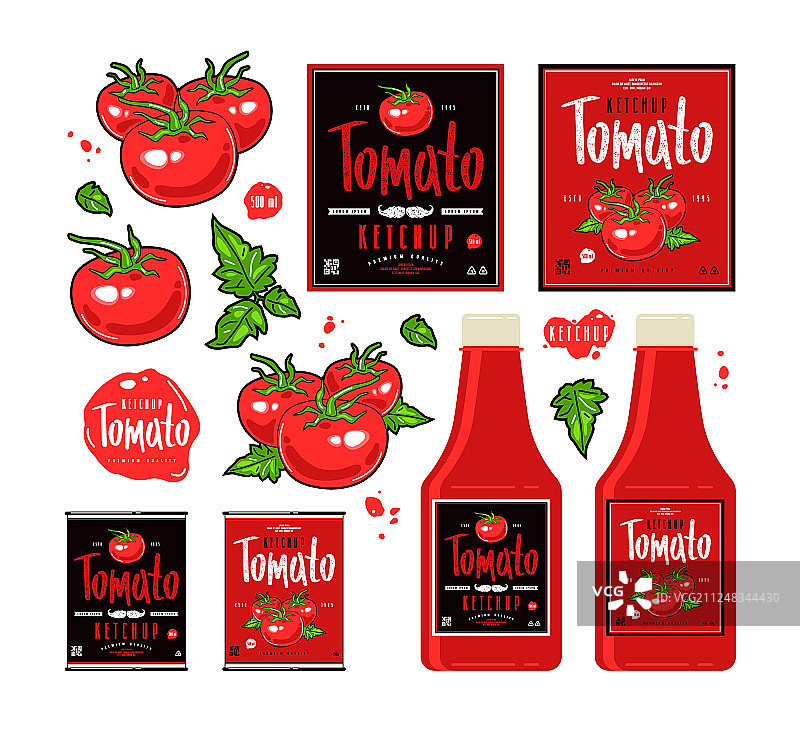 番茄酱标签模板合集图片素材