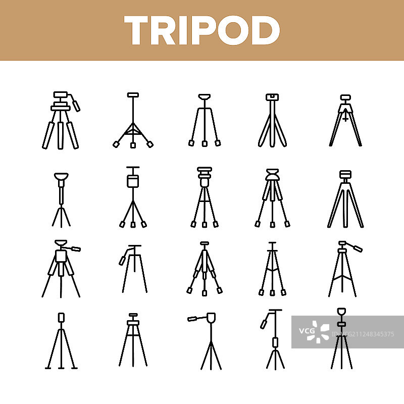 摄像师设备线性图标图片素材