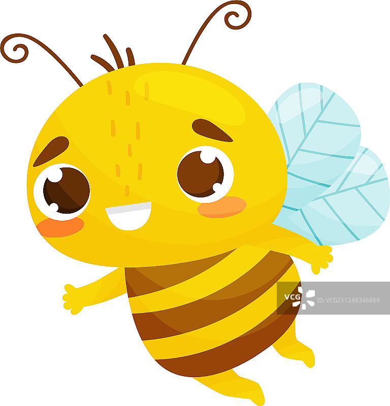 卡通风格的蜜蜂飞行图片素材