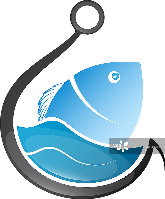 钓鱼钩剪影图片素材