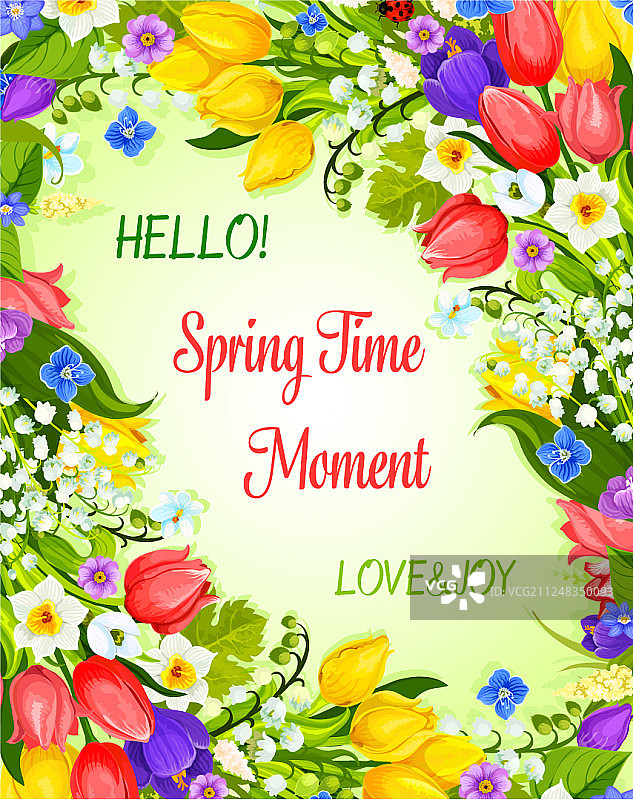 鲜花束春天贺卡图片素材
