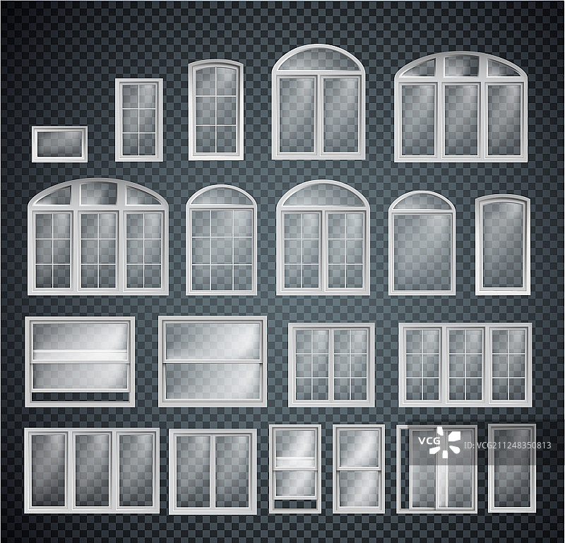 隔离在透明背景上的窗框图片素材
