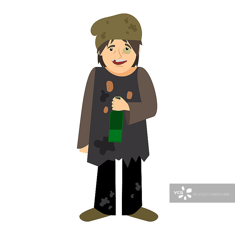 无家可归的男人在喝瓶子里的东西图片素材