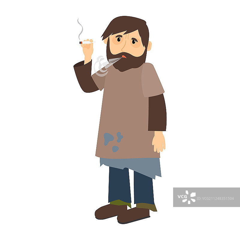 无家可归的男人抽烟图片素材