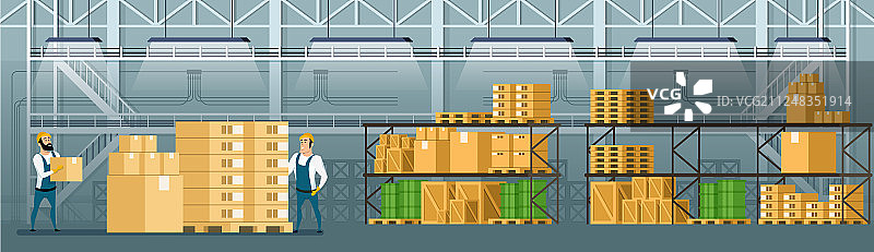 仓库内部货物货运货架图片素材