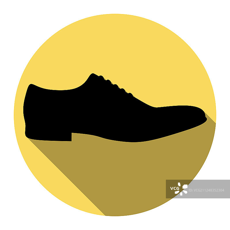 男士鞋子标志扁平黑色图标图片素材